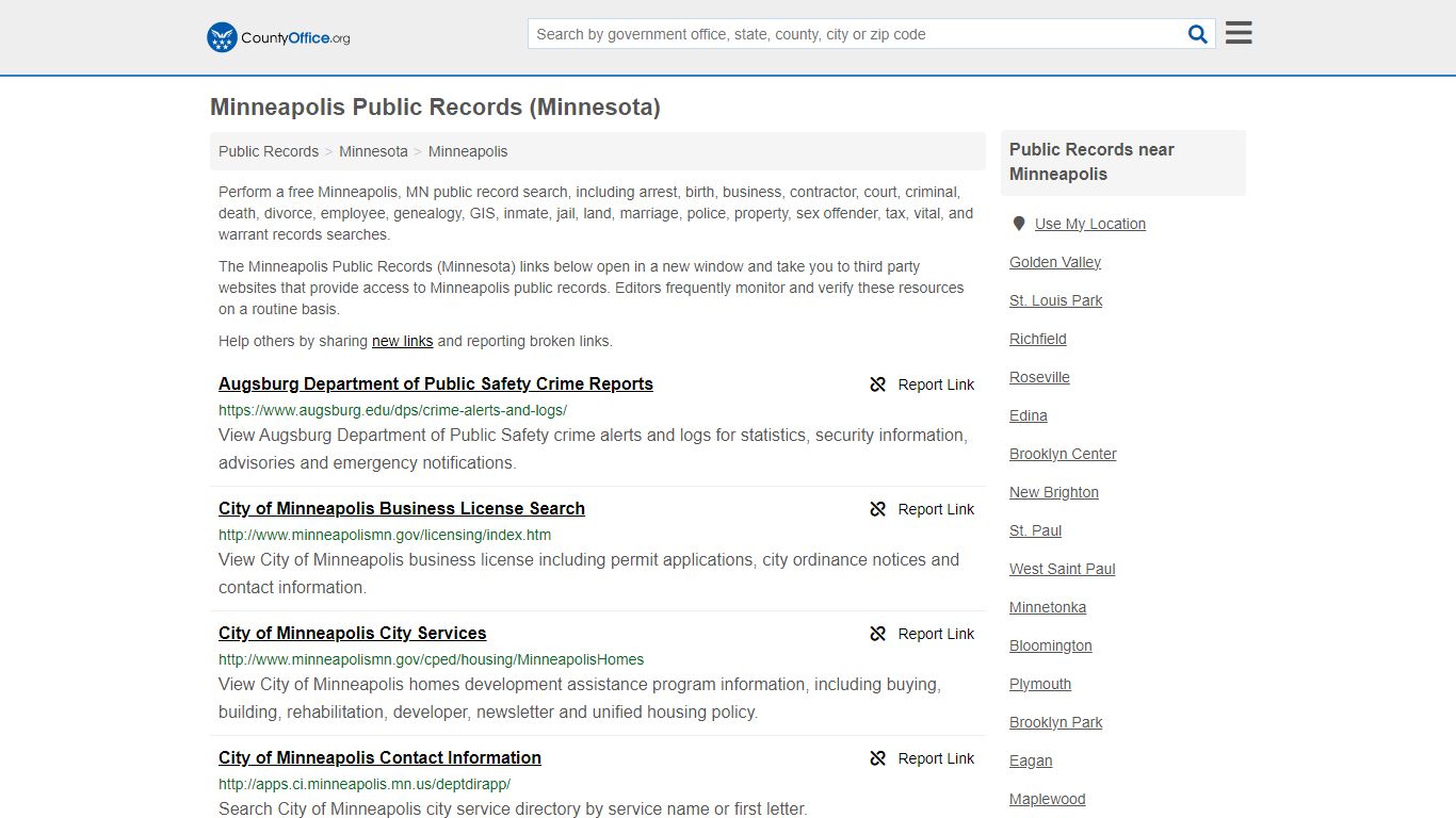 Public Records - Minneapolis, MN (Business, Criminal, GIS, Property ...