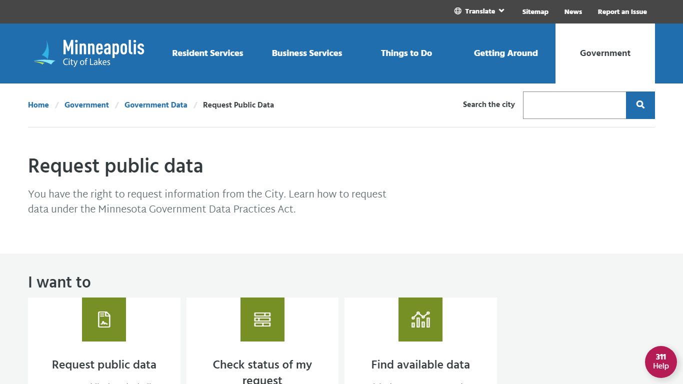 Request Public Data - City of Minneapolis